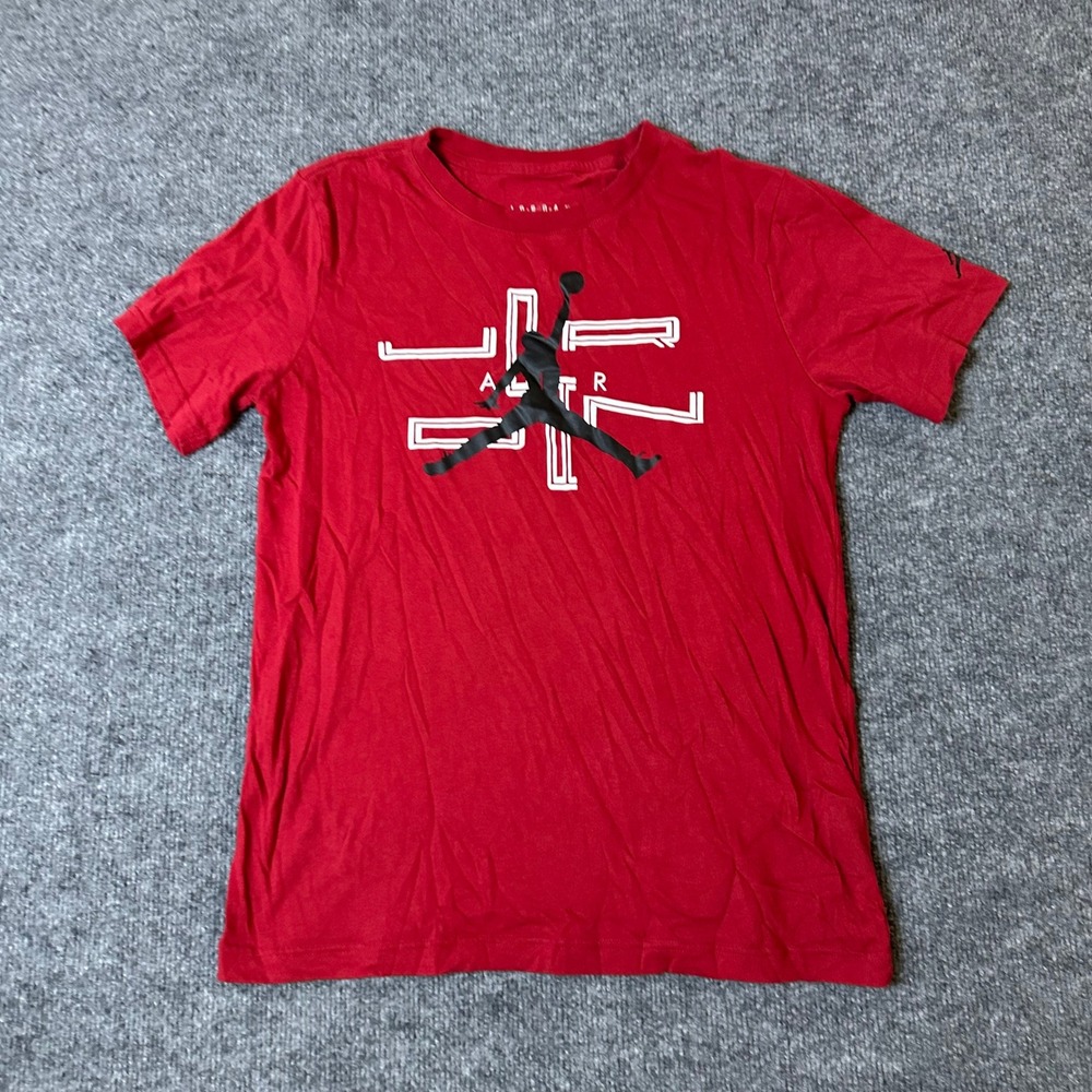 Jordan T-Shirt Boys Size XL Red Jumpman Graphic Short Sleeve Athletic Cotton
